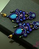 kolczyki soutache Niebiesko fioletowe kandelabrowe kolczyki sutasz