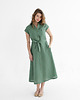 sukienki midi damskie Lniana Sukienka MARIGOLD eucalyptus green
