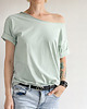 t-shirt damskie Szałwia Oversize Bez Nadruku
