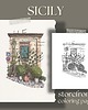 kartki okolicznościowe - wydruki Sycylia, urocza włoska kamienica , kolorowanka dla dorosłych, do wydruku