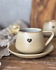 filiżanki Filiżanka ceramiczna ze spodeczkiem ok. 250 ml - Pustynny piach z sercem