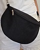saszetka nerka Czarna nerka pleciony materiał boho na ramię pojemna XL