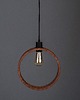 lampy wiszące Okrągła lampa z drewna