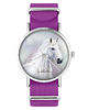 zegarki damskie Zegarek - Biały koń - amarant, nylonowy