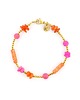 bransoletki z kamieni naturalnych Bransoletka Pink & Orange - -złote hematyty - Pozłacana stal szlachetna