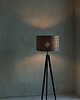 lampy podłogowe Stojąca lub wisząca drewniana lampa