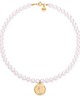 złote naszyjniki Złoty naszyjnik z pereł SWAROVSKI CRYSTAL z monetą