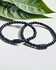 bransoletki z kamieni naturalnych KOMPLET dla PARY : obsydian & turmalin : ochronne bransoletki