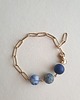 bransoletki z kamieni naturalnych Bransoletka FANABERIA kulki, lapis lazuli, jaspis z łańcuchem