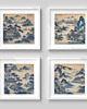 grafiki i ilustracje 4 PLAKATY niebieskie chinoiserie , chińskie