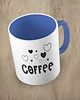 kubki Kolorowy kubek z hasłem COFFEE - mix kolorów
