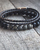 biżuteria męska KOMPLET męskich bransolet :: PIRYT matowy & lawa