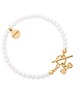 bransoletki złote Złota bransoletka z białych pereł SWAROVSKI CRYSTAL z kokardką