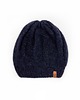 czapki damskie Ciemno niebieska czapka beretowa z alpaki poszerzana