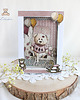 kartki scrapbooking Kartka na roczek "BabyGirl Miś Vintage"GOTOWA