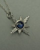 wisiory Mały wisiorek róża wiatrów niebieski dumortieryt wire wrapping