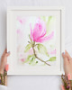 obrazy Akwarela Kwiat Magnolii oryginalny obraz A5 21x13 cm