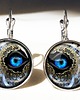 kolczyki szklane Kolczyki duże wiszące Steampunk eye