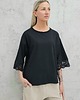 bluzki - inne Bawełniana bluzka oversize rękaw koronka