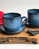 filiżanki Duża Filiżanka ceramiczna ze spodkiem  Borówka