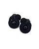 kolczyki soutache Kolczyki sutasz czarne sztyfty Largo z onyksem małe lekkie