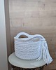 kosze do przechowywania Koszyk okrągły ze sznurka szydełkowy 22cmx15cm