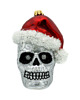 ozdoby choinkowe Bombka choinkowa: Czaszka Halloween w czapce Świętego Mikołaja: srebrna