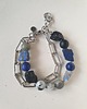 bransoletki z kamieni naturalnych Bransoletka RAW z grubym łańcuchem, lapis lazuli, czarny turmalin