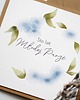 kartki scrapbooking Kartka na ślub rustykalna Niebieskie kwiaty i listki