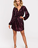 sukienki mini damskie Sukienka mini z cekinami-wino(M-652)