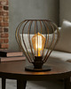 lampy stołowe Czarna geometryczna lampka nocna z drutów ZAKYNTOS LOFT