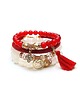 bransoletki z kamieni naturalnych Red and white vol. 5/24.09.24/ -  set