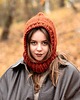 czapki damskie Wełniany kaptur PERUVIAN WOOLY balaclava rudy brąz