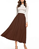 spódnice midi Zwiewna spódnica MIDI, T332, brąz