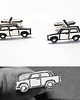 spinki do mankietów Srebrne spinki do mankietów samochód Trabant