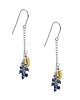 kolczyki srebrne Lapis lazuli, srebro 925, długie kolczyki, gronka, ręcznie robione