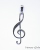 wisiory Zawieszka srebrna - Klucz wiolinowy duży szary