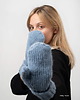 rękawiczki damskie Rękawiczki PŁOMYKÓWKI Baby Blue - Puchate Ciepłe na 2 Palce Onesize