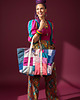 torby na zakupy Shopperka no waste handmade patchwork unikatowa torba z resztek tkanin