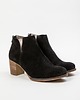botki damskie SKÓRZANE BOTKI DO KOSTKI ZAPATO 501 CZARNY WELUR
