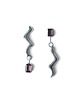 kolczyki srebrne Kolczyki srebrne Drippy z kwarcem dymnym