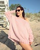 swetry damskie  Sweter handmade oversize  z wełną  pudrowy róż