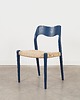 krzesła Krzesło tekowe niebieskie, duński design, lata 60, N.O M