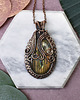 wisiory Miedziany wisiorek wire wrapping z labrdorytem #428