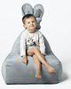 pufa dla dziecka Pufa siedzisko Funny Bunny VELVET- Jasno Szara