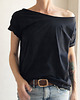 t-shirt damskie Czarny Oversize Bez Nadruku
