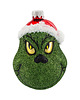 bombki Bombka choinkowa szklana ręcznie malowana: Zielony Grinch w czapce Mikołaja