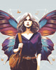 grafiki i ilustracje Plakat Butterfly Lady 30cm X 30cm