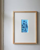 obrazy Akwarela Kwiaty oryginalny obraz niebieski papier 10,5x22 cm