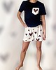 piżamy damskie Piżama Unisex bawełniana w beżowe serca